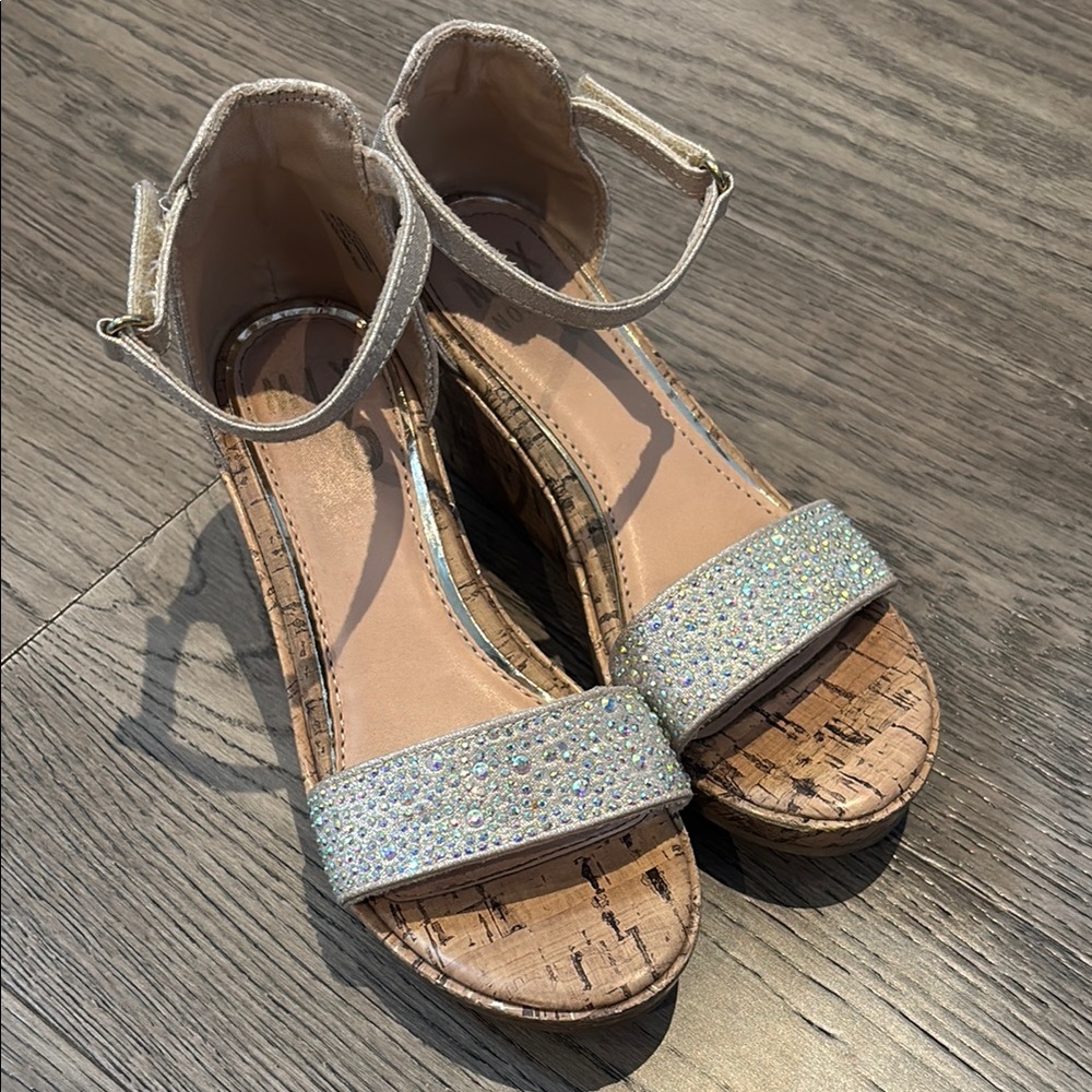 Mix No. 6 Cream and Silver Sandals with Sparkly Straps